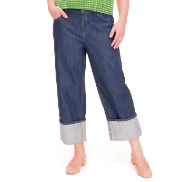 NWT- KATE SPADE New York x Target Wide Cuffed High Rise Wide Leg Jean - Picture 1 of 10